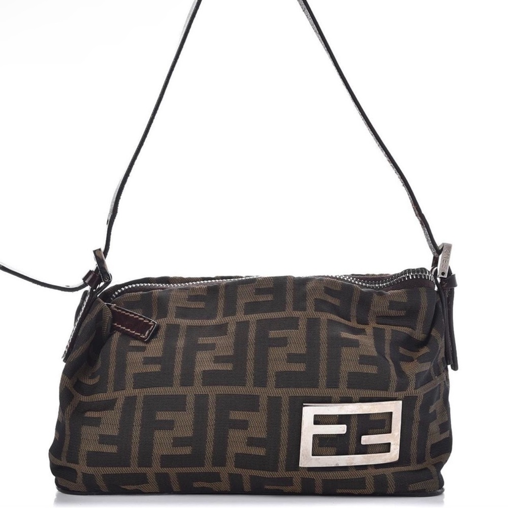 FENDI ZUCCA SHOULDER BAG TOBACCO